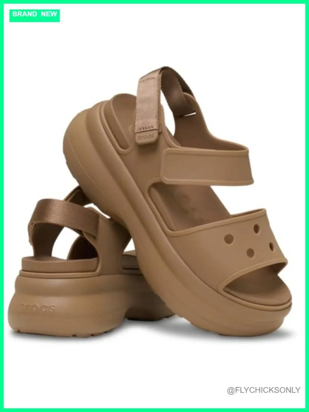 Platform Sandals with Two-Strap Upper, Hook-and-Loop Closure, EVA, Comfortable